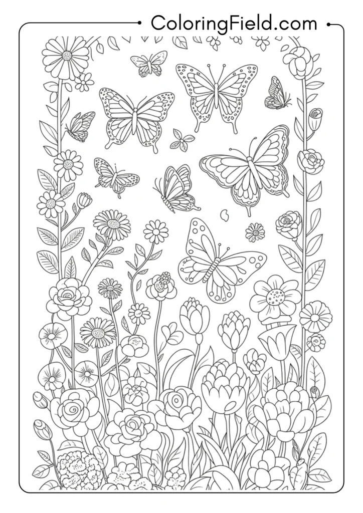 Butterfly Garden Scene