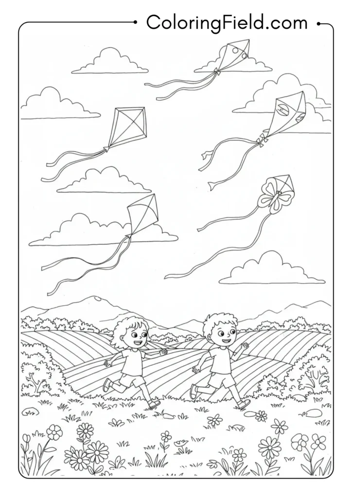 Children Flying Kites