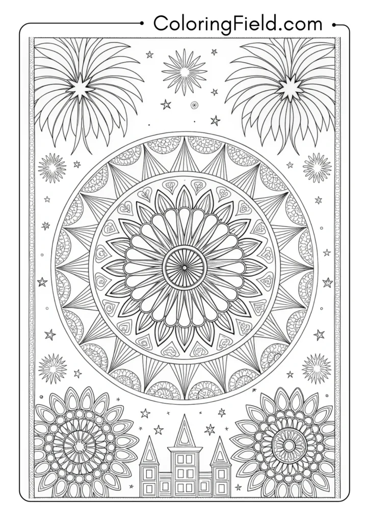 Complex Fireworks Mandala