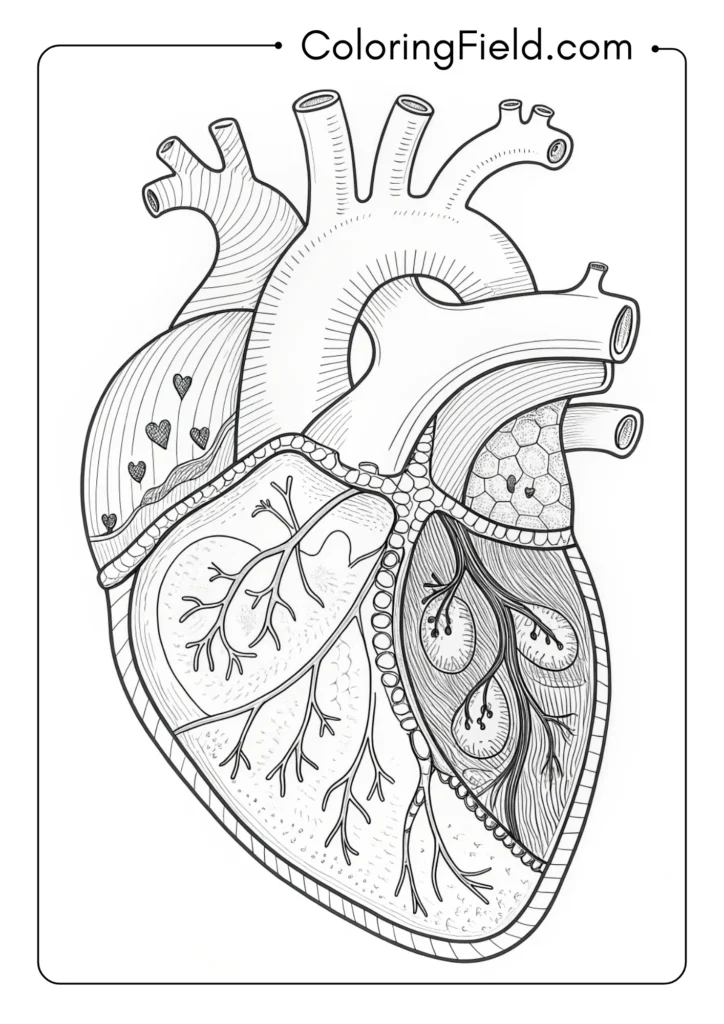 Cross-section anatomical heart showing internal structure