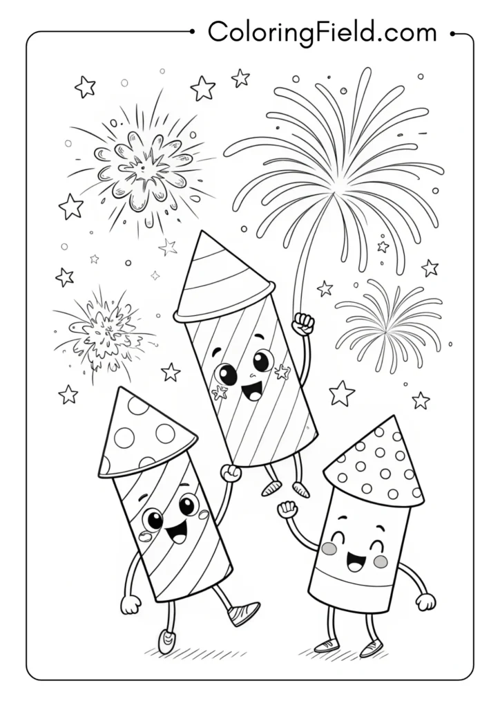 Cute Fireworks Characters