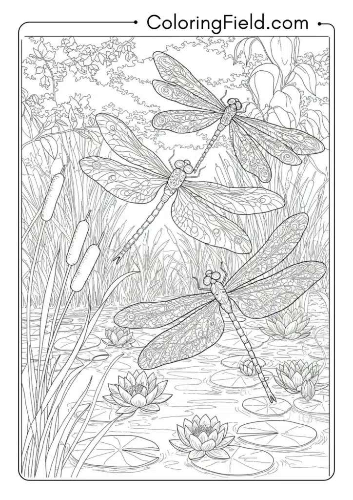 Detailed Dragonfly Pond