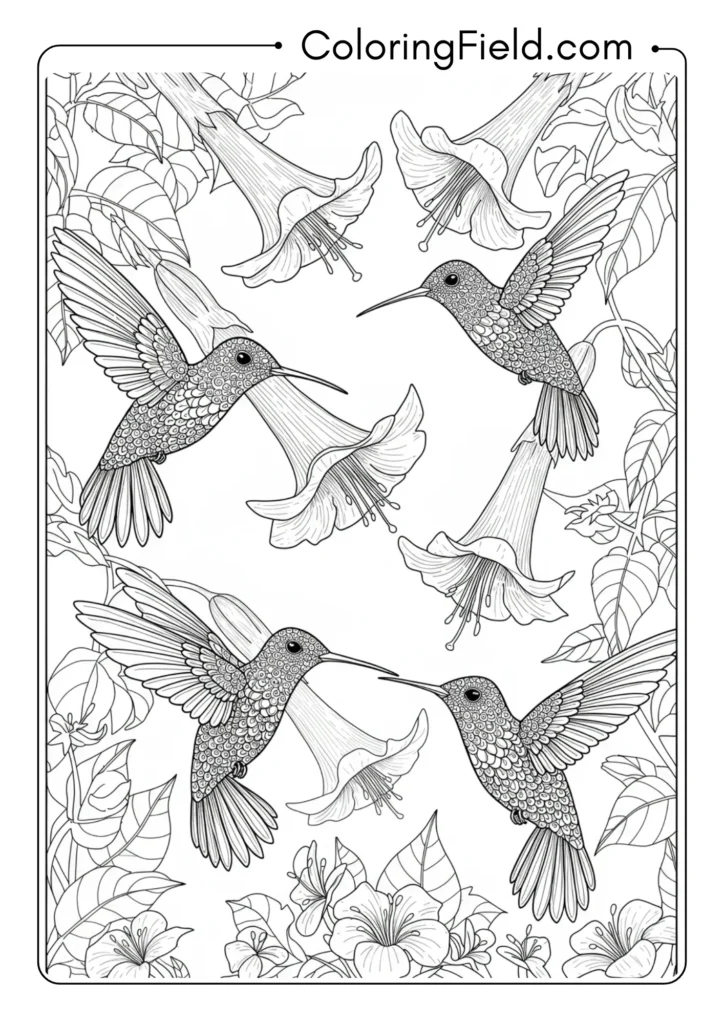 Detailed Hummingbird Scene