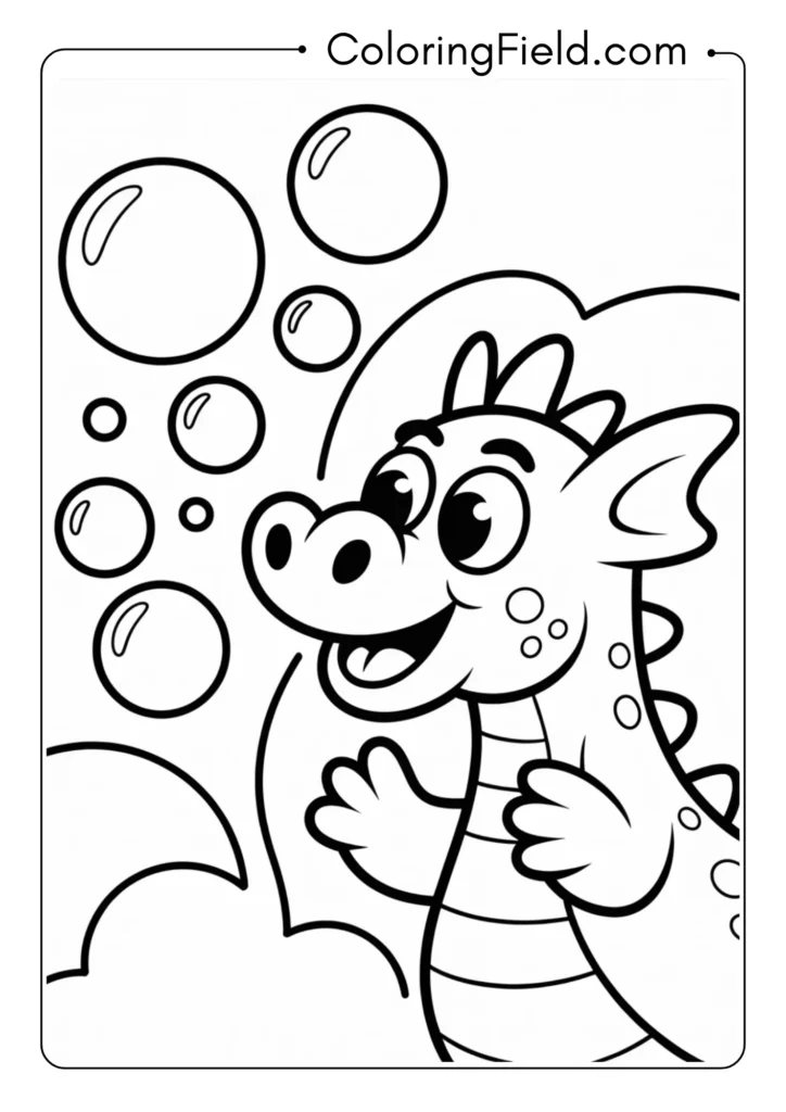 Dragon Blowing Soap Bubbles