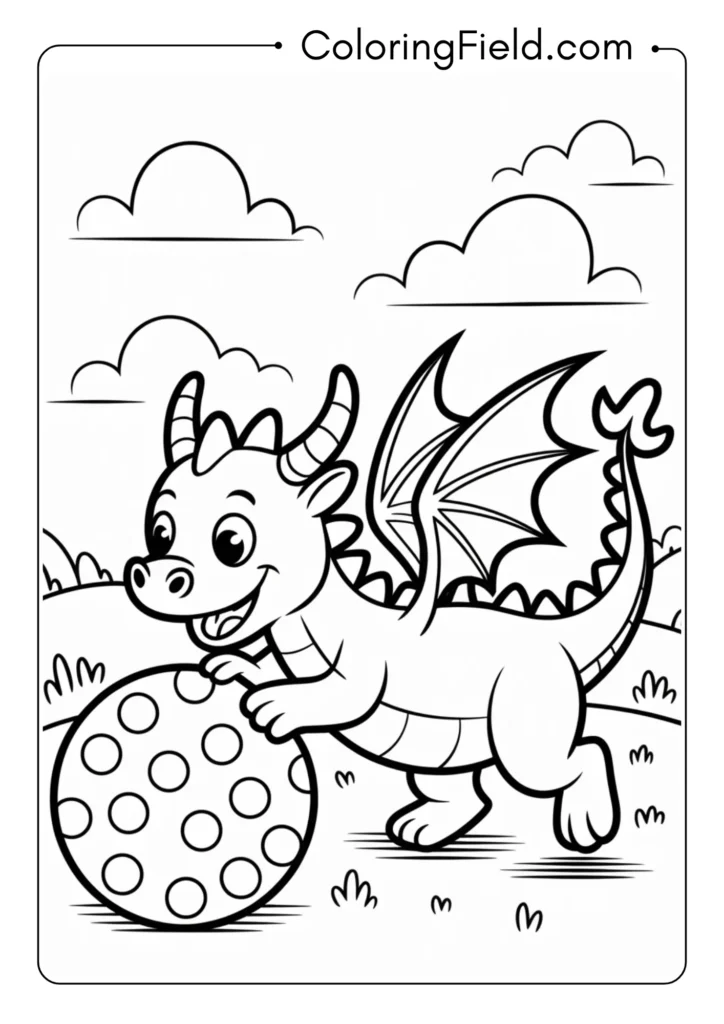 Dragon Playing with Ball