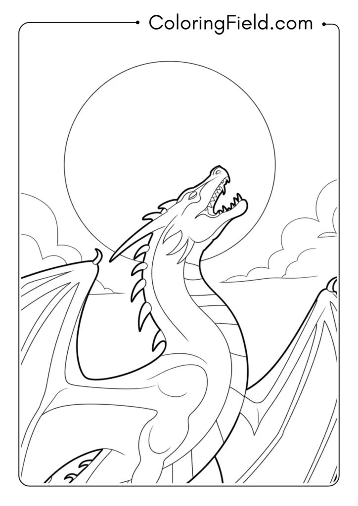 Dragon Roaring at Moon