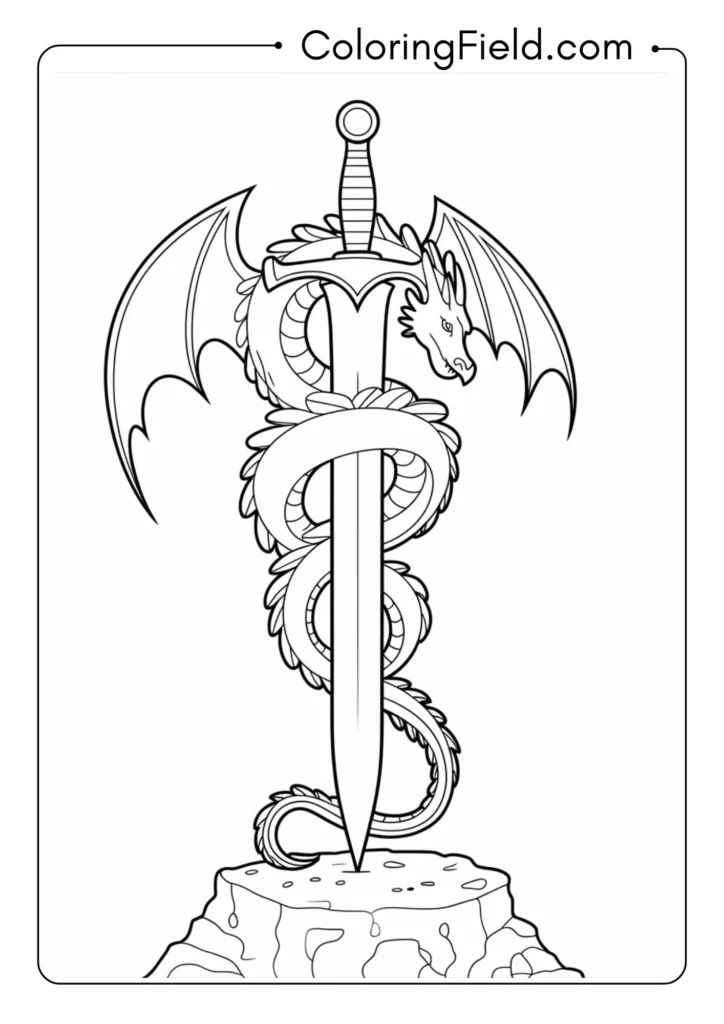 Dragon Wrapped Around Sword