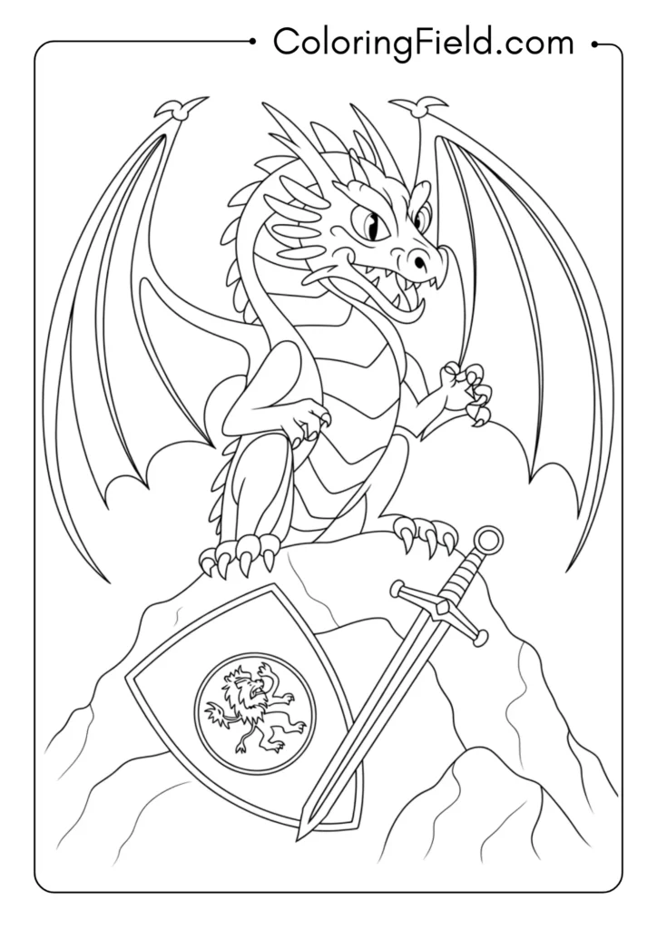 Dragon with Knight's Shield