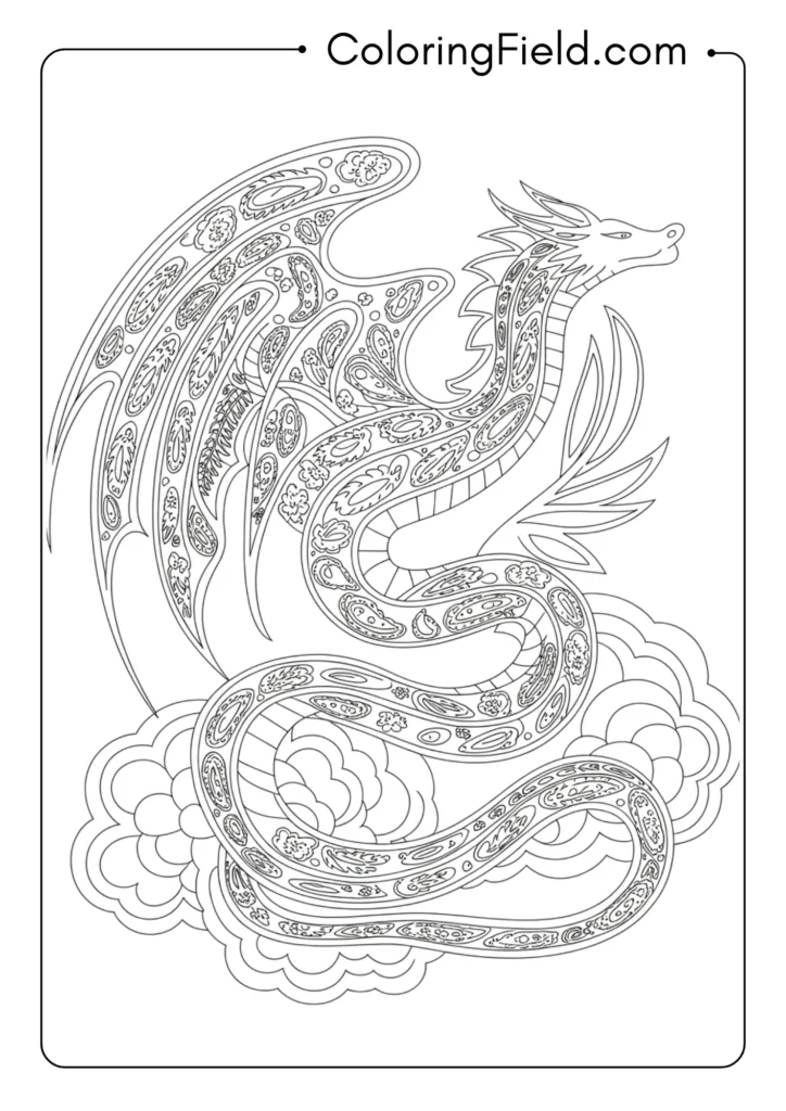 Dragon with Paisley Patterns