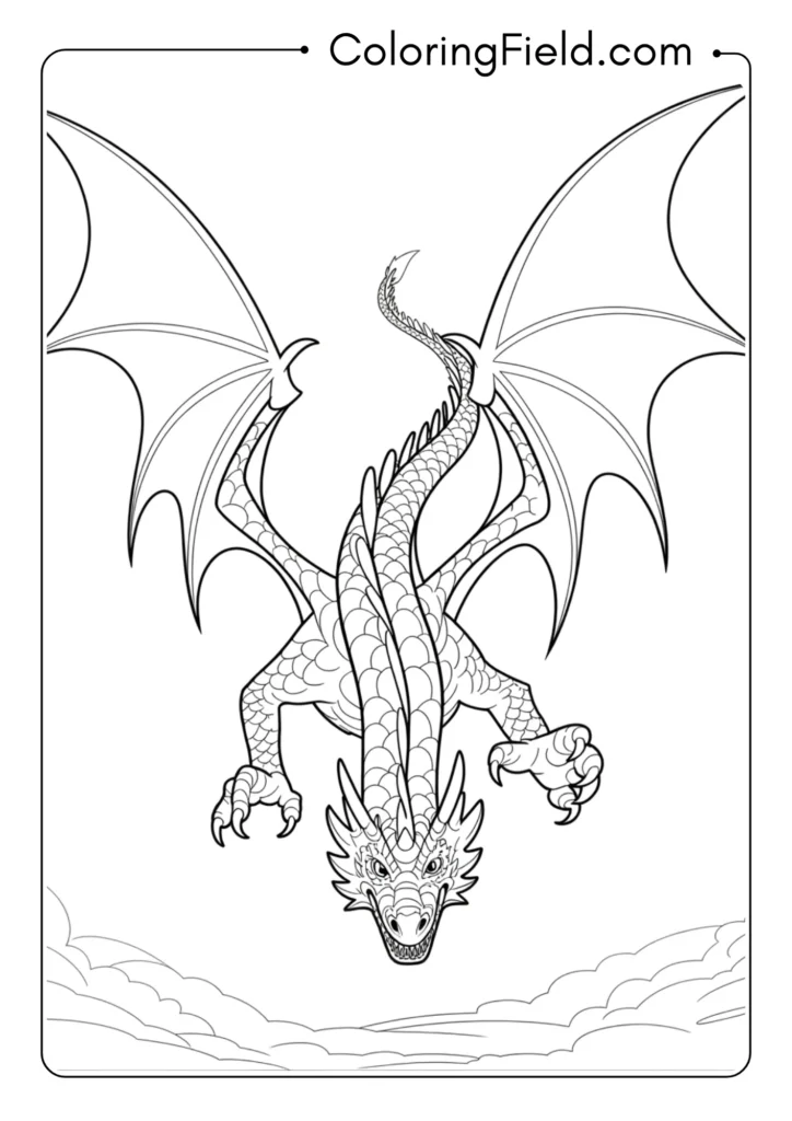 Dragon with Spread Wings Landing