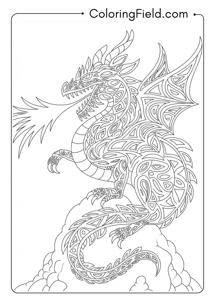 Dragon with Tribal Patterns