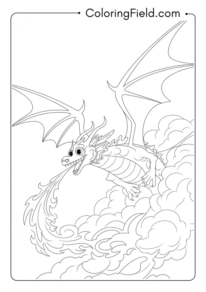 Fire-Breathing Dragon in Flight