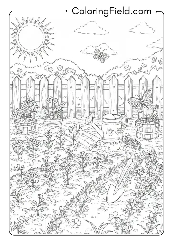 Garden Scene with Vegetables