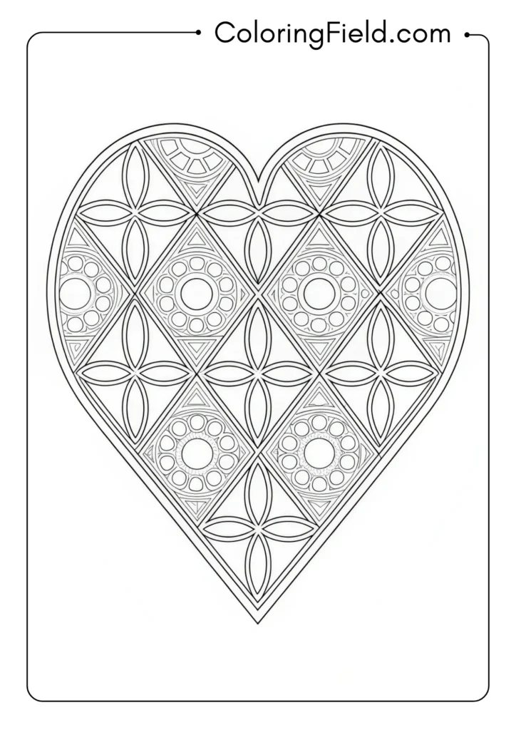 Heart containing interlocking diamond shapes