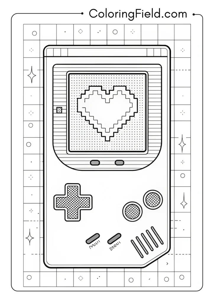 Heart in retro console gaming style with scan lines