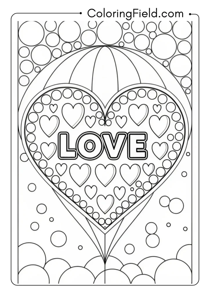 Heart outline with the word _LOVE_ in large bubble letters inside