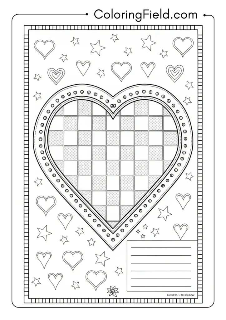 Heart shape with basic checkered pattern inside