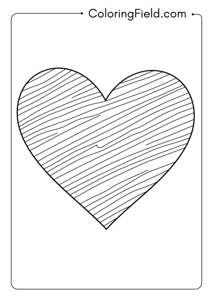 Heart shape with simple diagonal stripes pattern