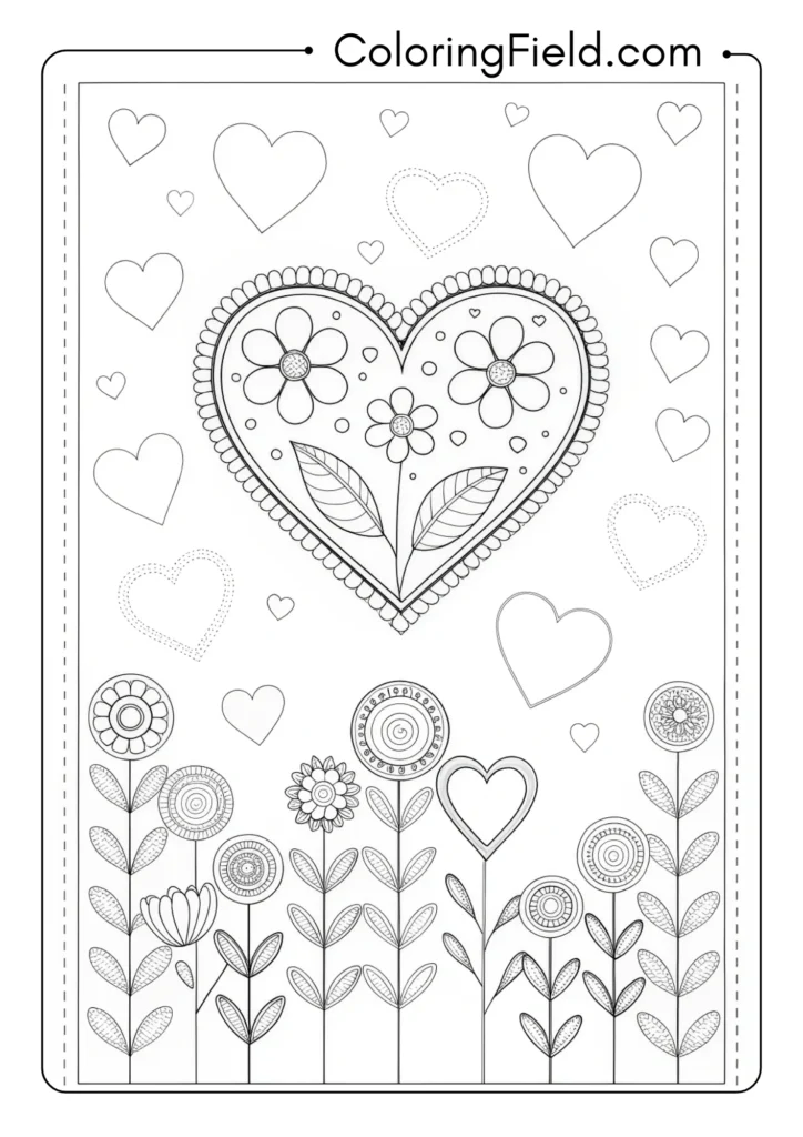 Heart surrounded by smaller floating hearts