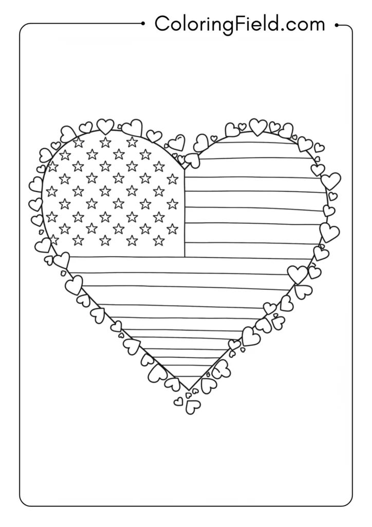 Heart with Flag Pattern