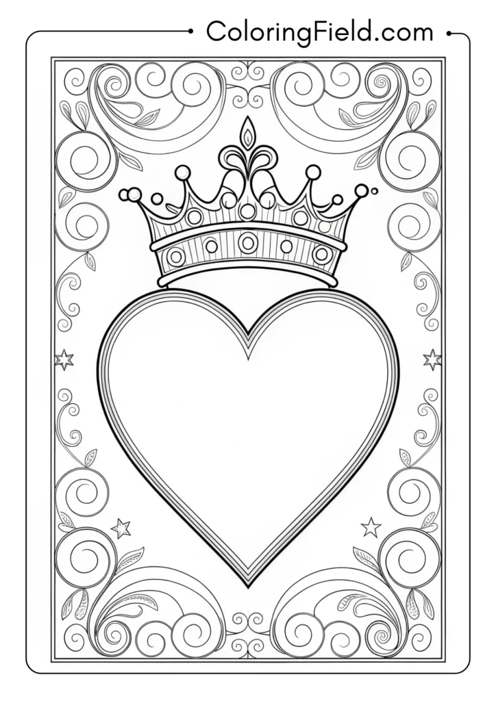 Heart with a crown sitting on top, simple design