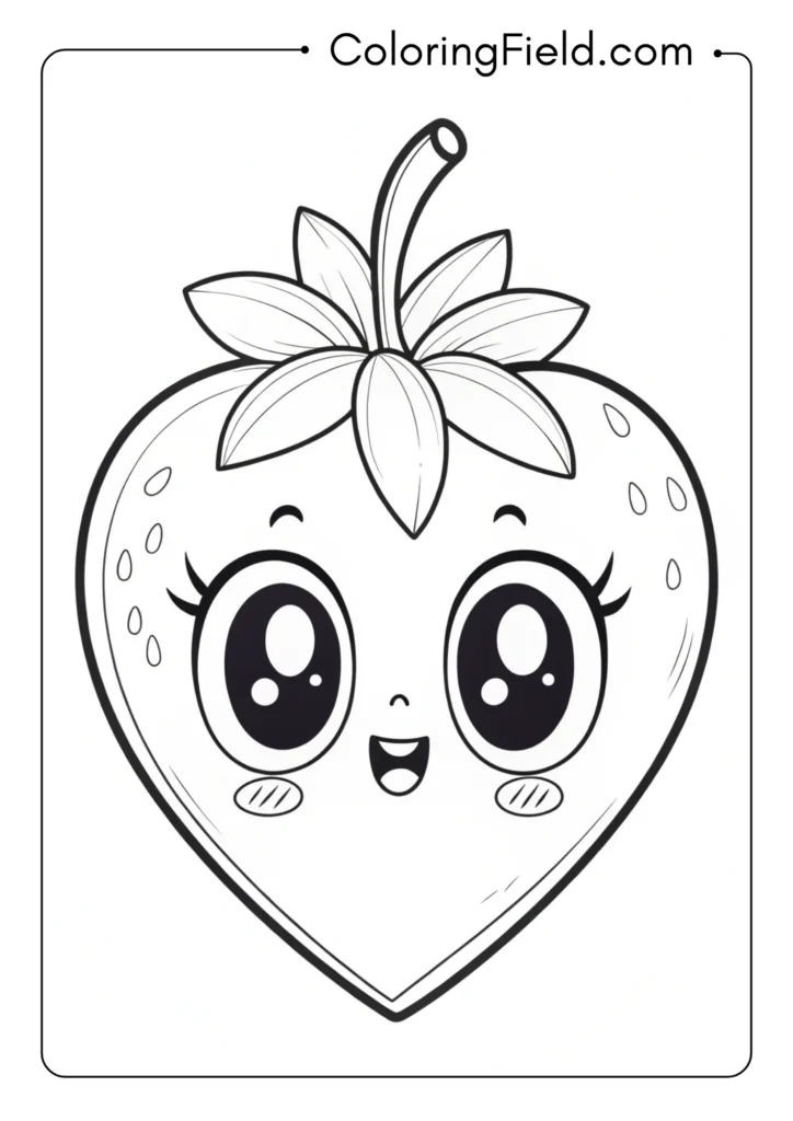 Heart with large anime eyes, small mouth, and rosy cheeks