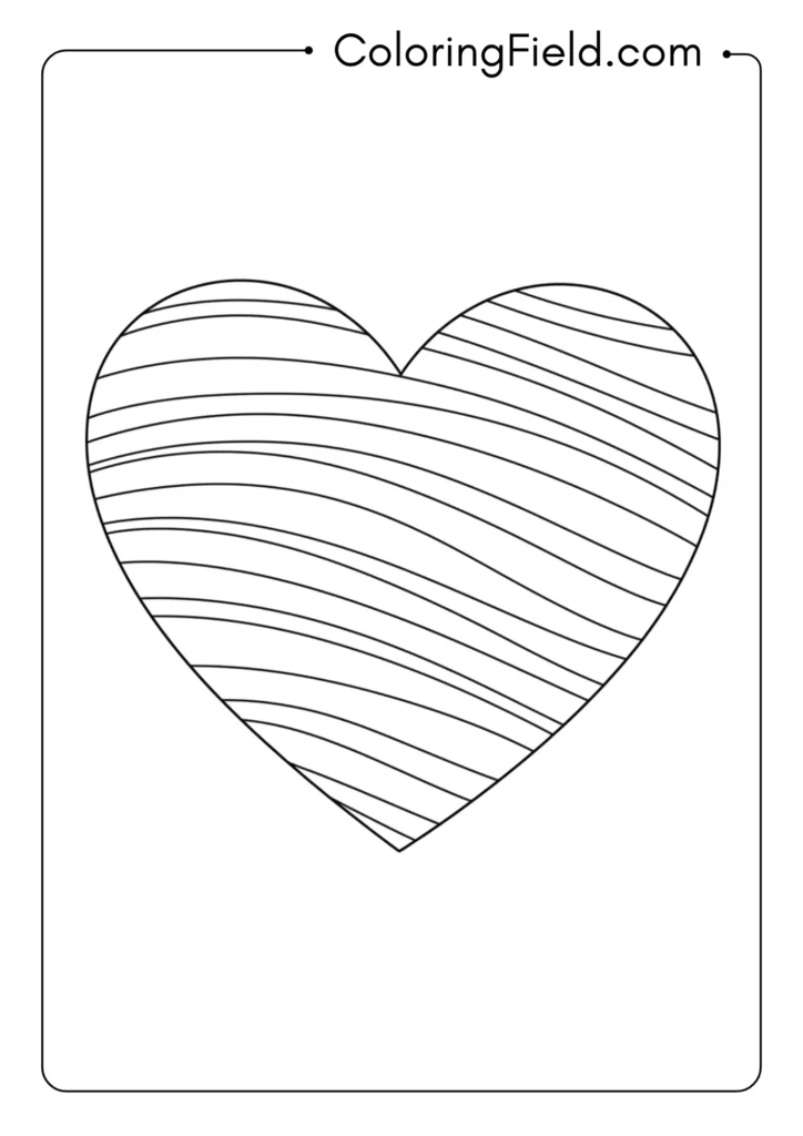 Heart with simple rainbow stripes going horizontally across it