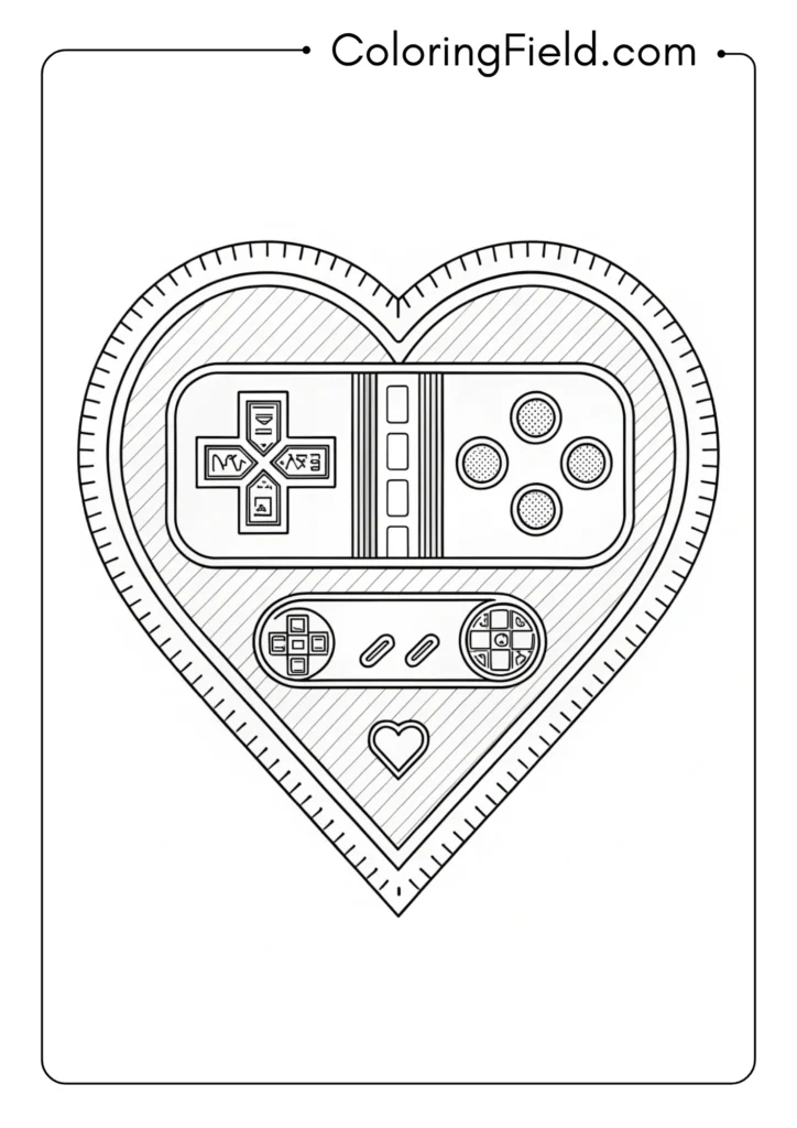 Heart with video game health bar design elements