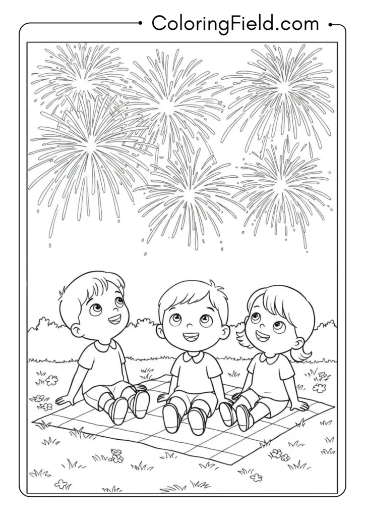 Kids Watching Fireworks