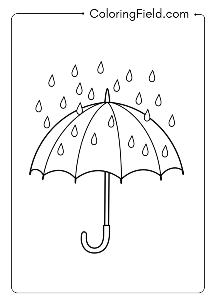 Large Umbrella with Raindrops