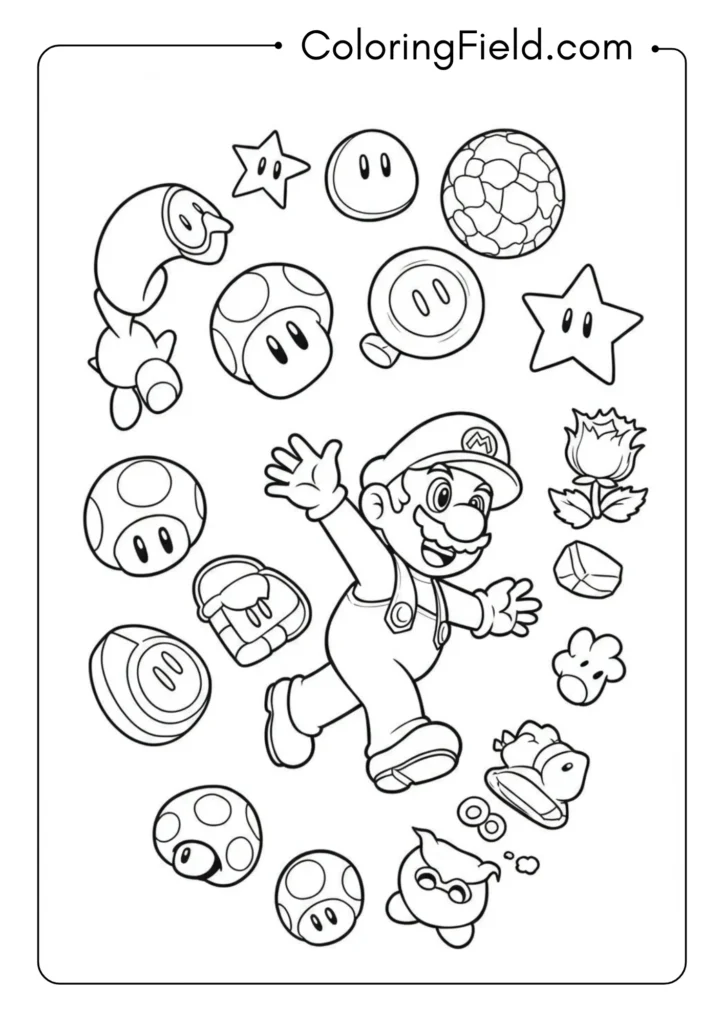 Mario with Power-Up Items