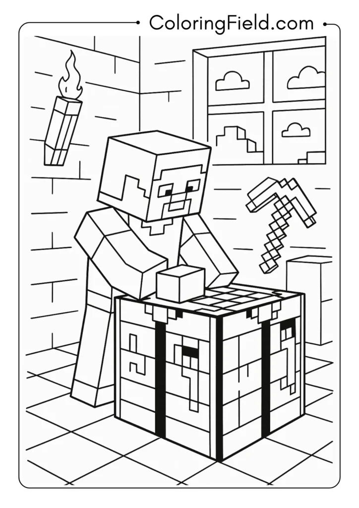 Minecraft Steve Crafting