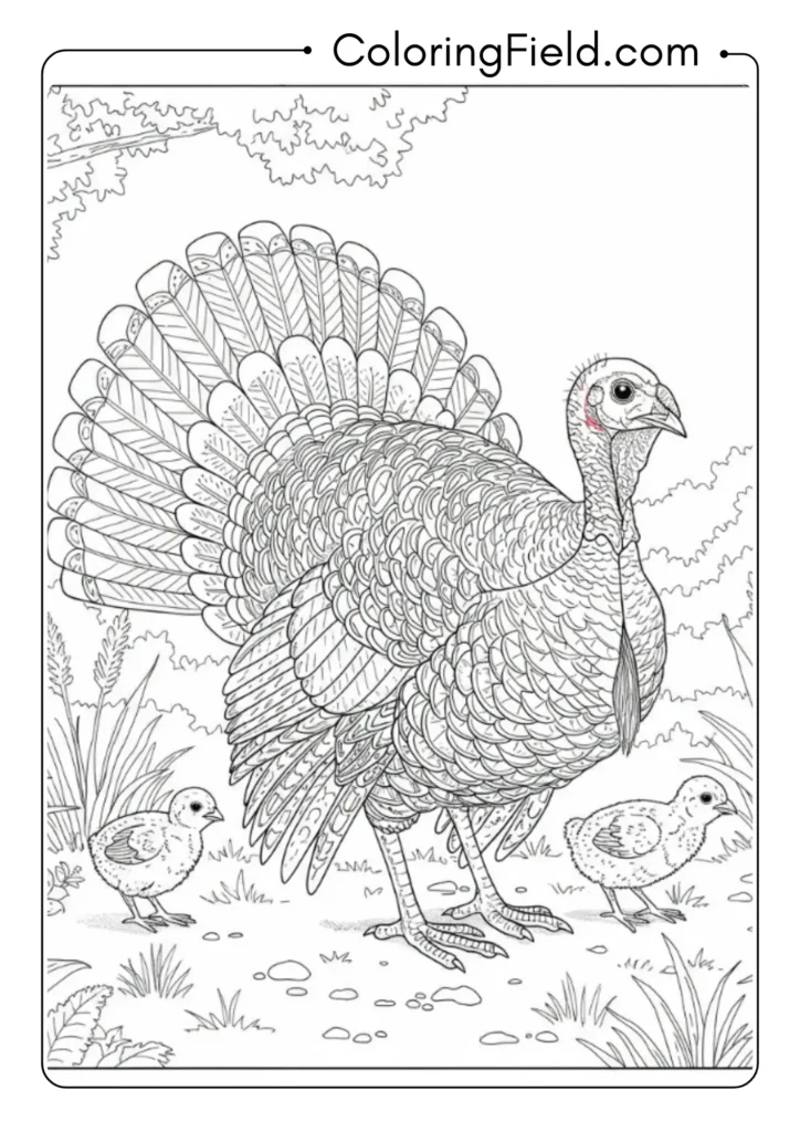 Mother Turkey with Chick