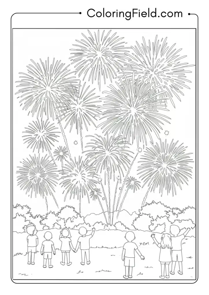 Multiple Fireworks Display