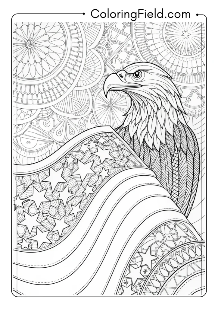 Ornate Eagle and Flag Combo