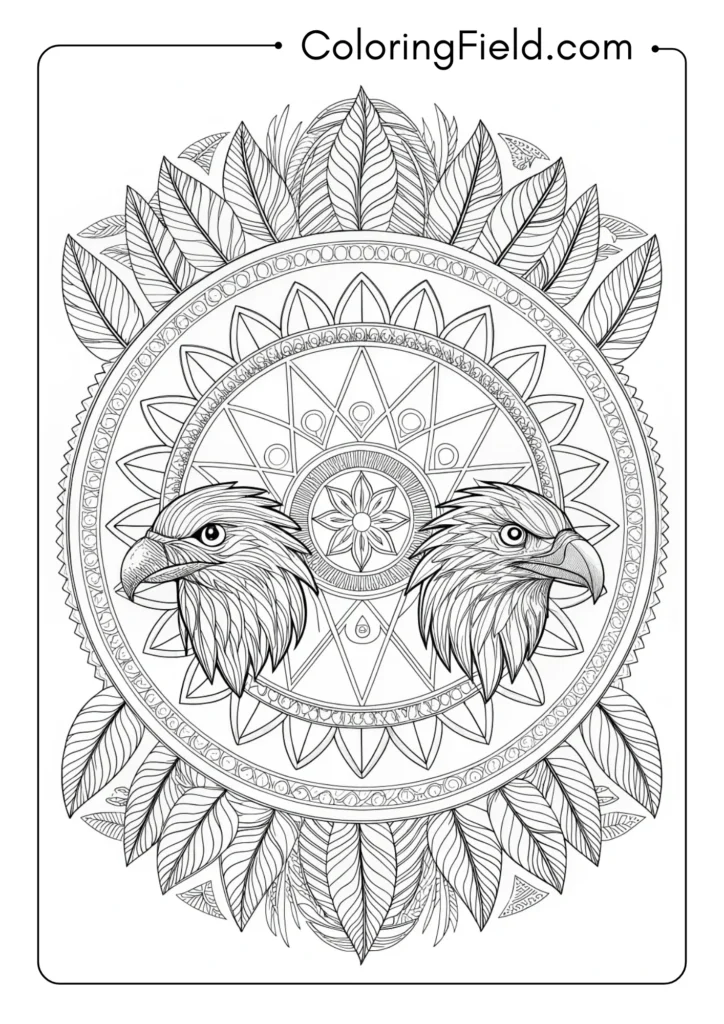 Patriotic Mandala - Eagles