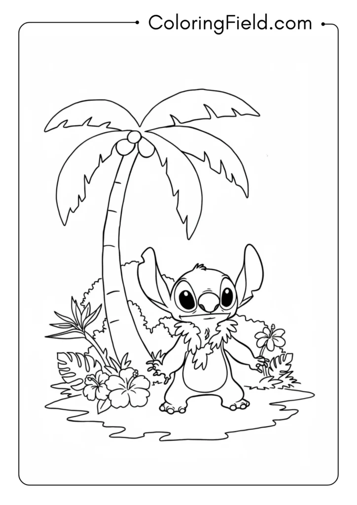 Stitch in Hawaiian Setting