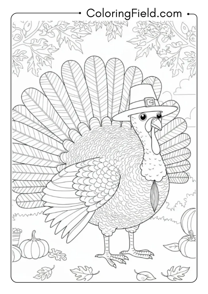 Turkey with Thanksgiving Hat