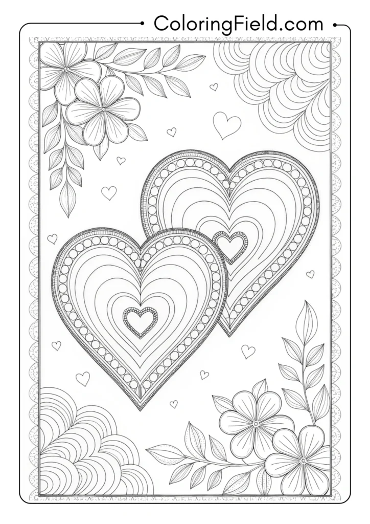 Two overlapping hearts, one slightly larger than the other