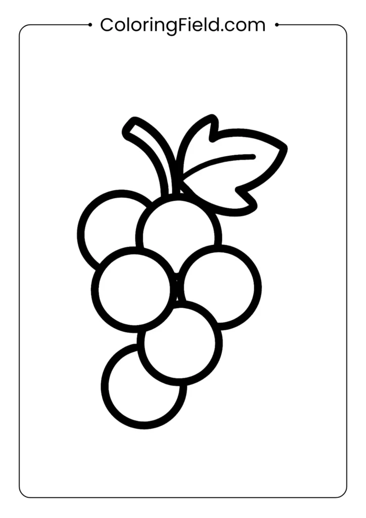 Big, round grapes make up this simple bunch. It's an easy and fun way for toddlers to color a classic fruit.