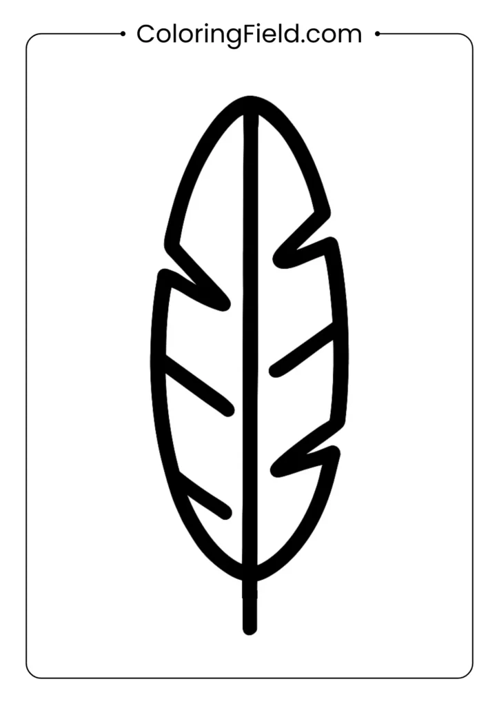 Just one big, beautiful turkey feather. This ultra-simple page is perfect for practicing staying within the thick lines.