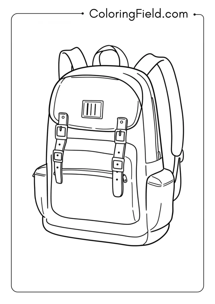 Backpack outline coloring page