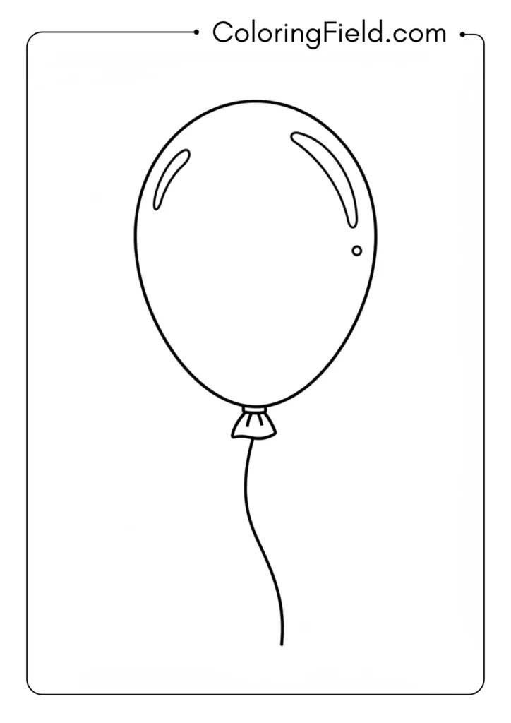 Balloon outline coloring page