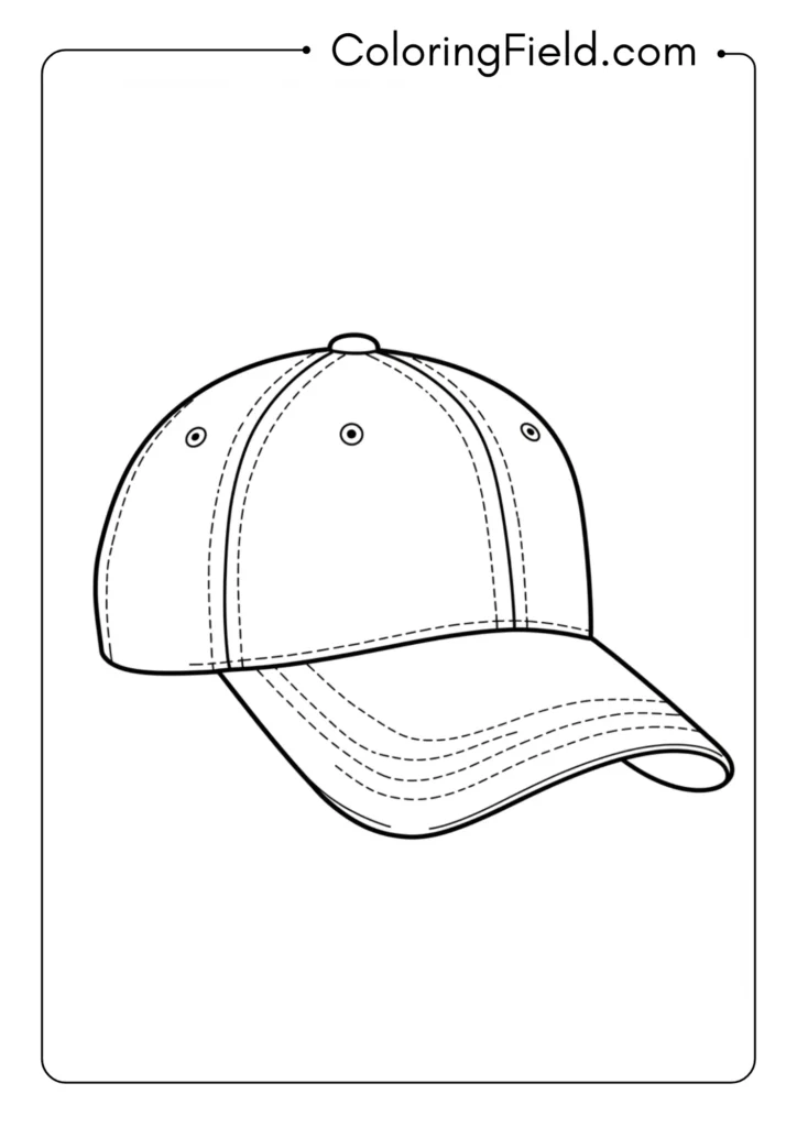 Baseball cap coloring page