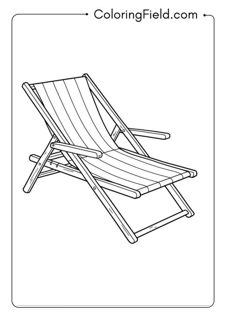 Beach chair outline coloring page