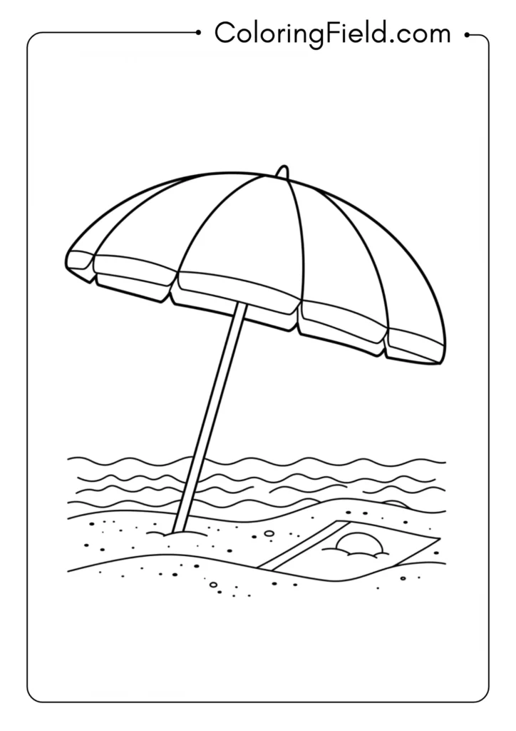 Beach umbrella coloring page
