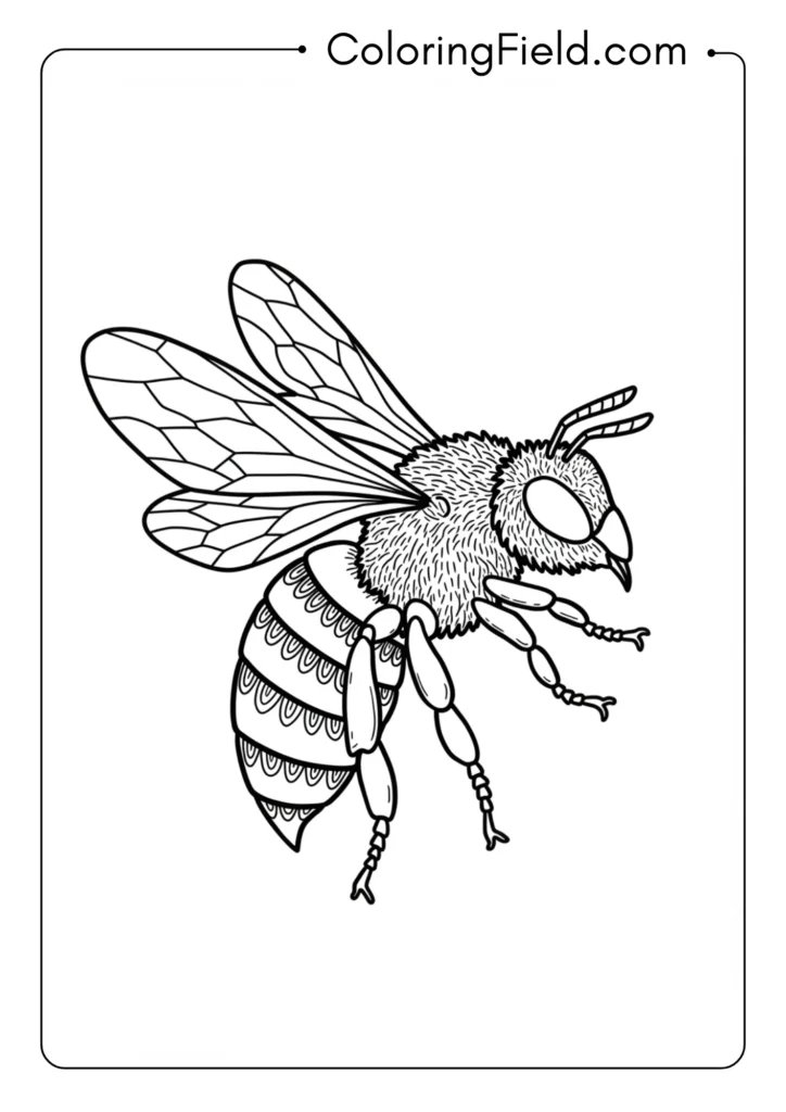 Bee outline coloring page