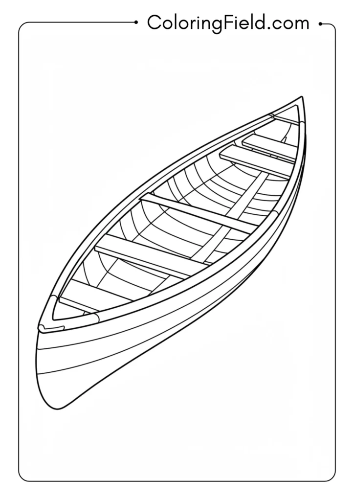 Canoe shape coloring page