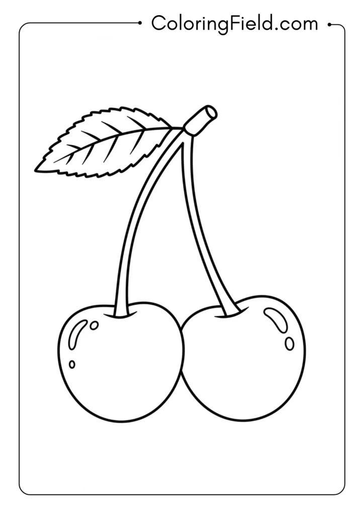 Cherry pair coloring page