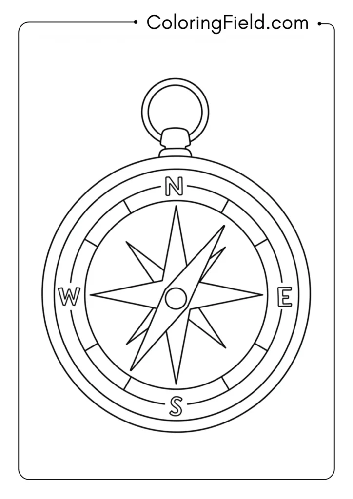 Compass circle coloring page